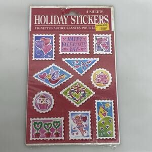 Vintage Valentines Day Holiday Stickers 4 Sheets Hearts Stamps Love Paper Magic